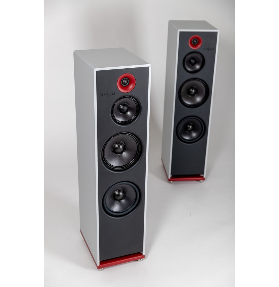 Stenheim - ALUMINE THREE - Light Grey mit Hochtonhorn und Bodenplatte in Rot