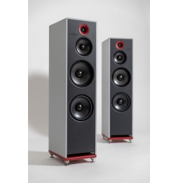 Stenheim - ALUMINE THREE - Light Grey mit Hochtonhorn und Bodenplatte in Rot
